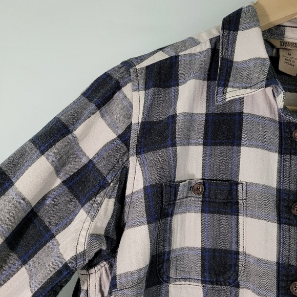 DULUTH Trading Black/White Plaid 100% Cotton Button Down Shirt Boys Size Medium - Picture 4 of 11